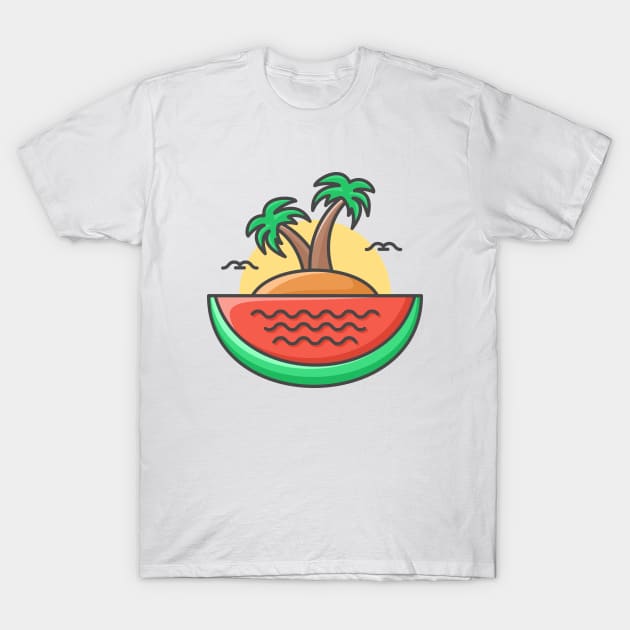 Watermelon Island T-Shirt by VEKTORKITA